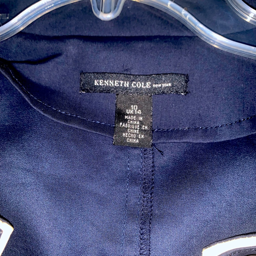 Kenneth Cole navy and cream trench coat.